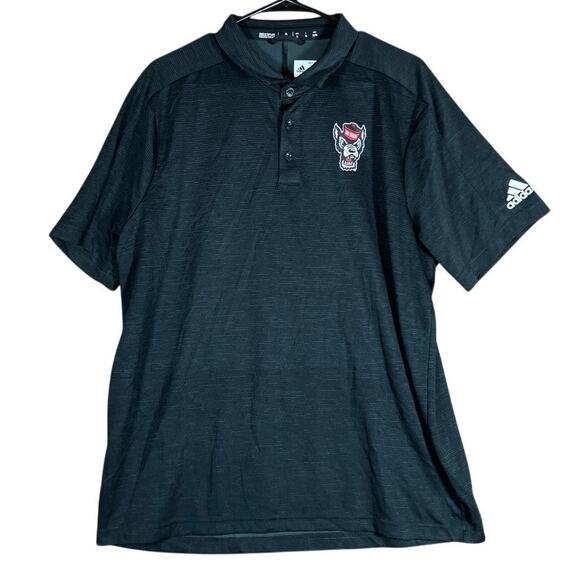 Adidas Mens Shirt Black Striped Golf Polo Short Sleeve Casual Active XLarge - Picture 1 of 11